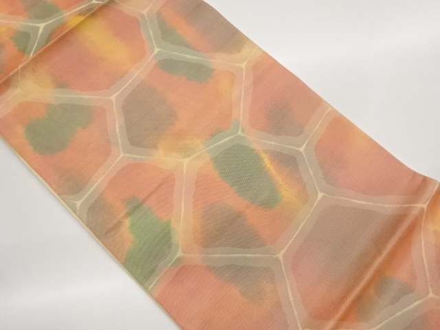 JAPANESE FUKURO OBI / WOVEN ABSTRACT KIKKO PATTERN
